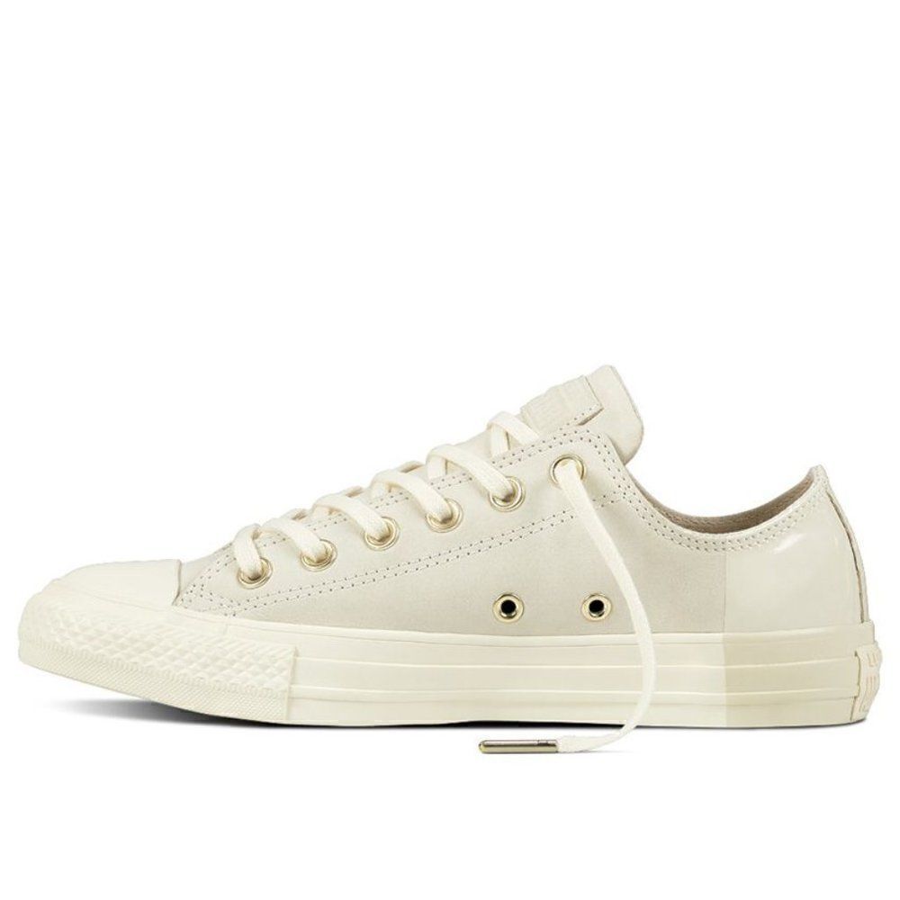 Chuck Taylor Converse Blocked Nubuck Egret/Driftwood Gray Low Top Sneaker Sz8/10